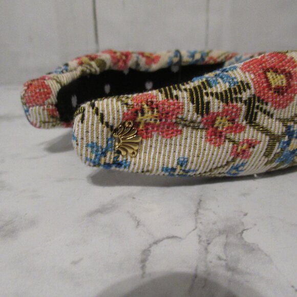 New Lele Sadoughi Headband Floral Brocade Knotted - Picture 10 of 12